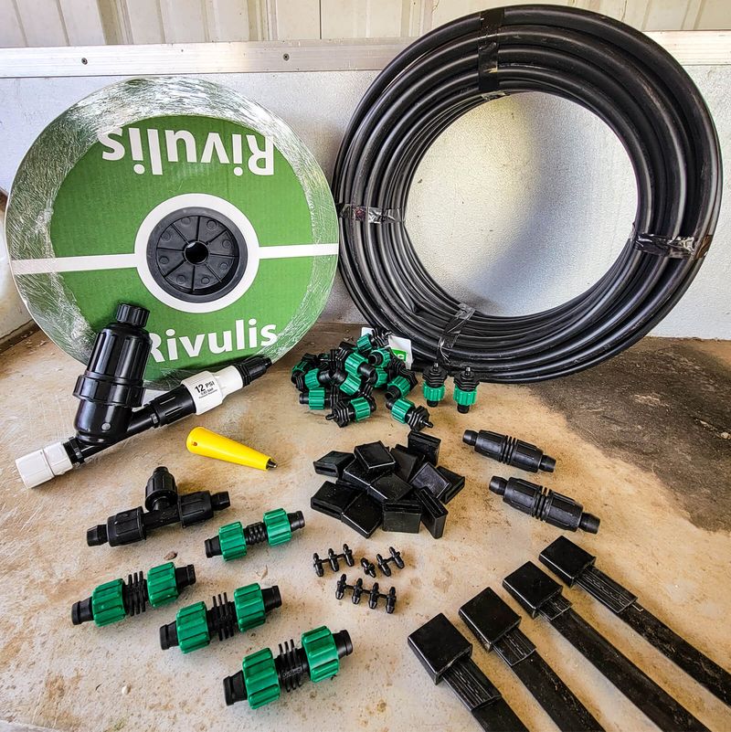 Drip Tape Irrigation Kit for Row Crops & Gardens Deluxe Size 